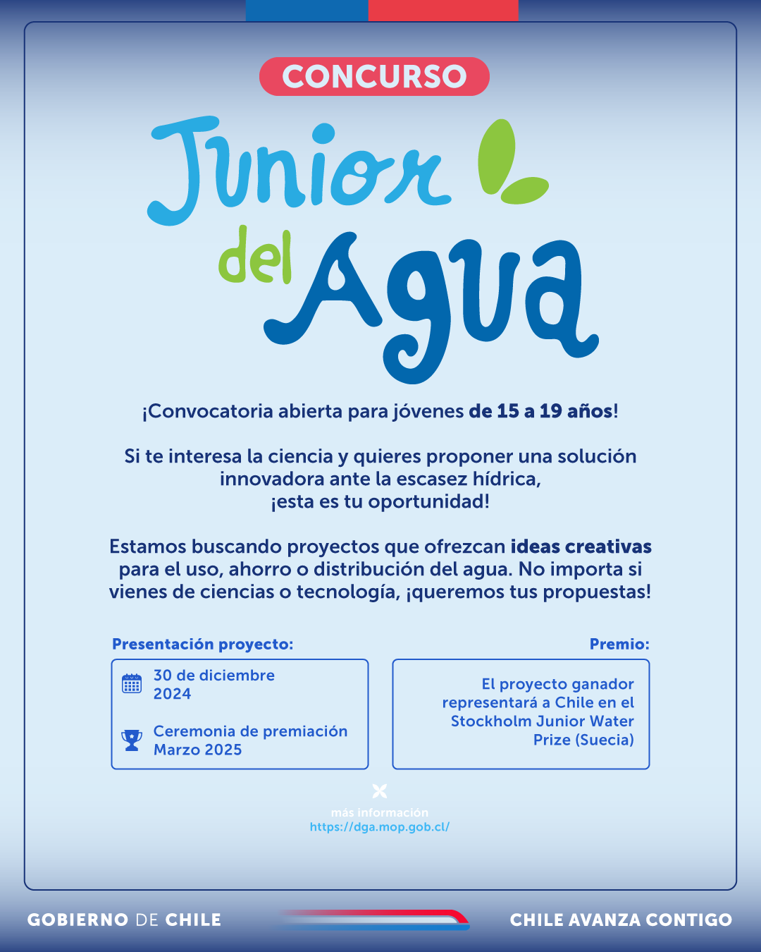 Convocatoria para el concurso “Junior del Agua” dirigido a estudiantes cierra el 30 de diciembre