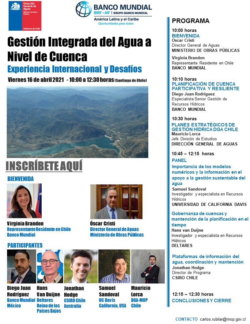 Seminario DGA – Banco Mundial: Gestión Integrada del Agua a Nivel de Cuenca 