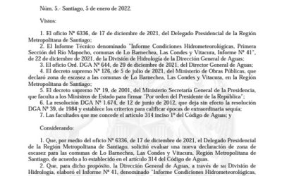 Región Metropolitana y Coquimbo: Diario Oficial publica decretos de escasez hídrica