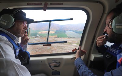 Ministro García realiza sobrevuelo por río Maipo y DGA notifica a presuntos infractores del Código de Aguas